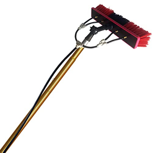 FENGSSLL Water Broom Spazzolone Telescopico con Asta Estendibile, Lavavetri Telescopico Finestre da 3.6m,7.2m,9m Prolunga Adatto per Pulizia Vetri, Pulizia Pannelli Fotovoltaici, Camion,12FT/3.6M