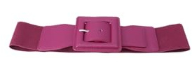 QUEEN HELENA Cintura Elastica con Fibbia Cinta Fina Casual Donna CI022-14 (Prugna)