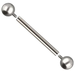 OTHER Piercing Zungenpiercing Nippelpiercing Brustwarzenpiercing Brustpiercing Damen Herren Schmuck Piercings Aus Titan Hantel Mit 2 Kugeln Innengewide Silber 20x5 mm