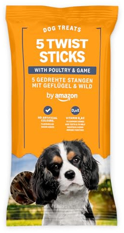 by Amazon Hundeleckerlis - Twist Sticks mit Geflügel und Wild, 100g