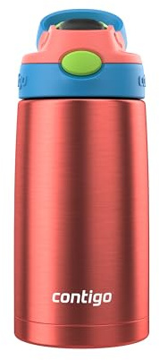 Contigo AUTOSPOUT Water Bottle, 13 oz, Coral Blue/Poppy