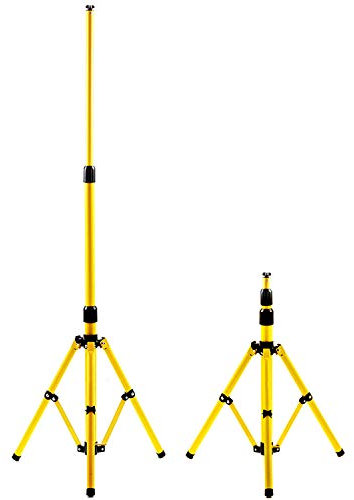 Yakimz Trépied pour projecteur LED, hauteur réglable, trépied sans traverse adapté pour le support de projecteurs de chantier, lampes de travail et projecteurs, jaune