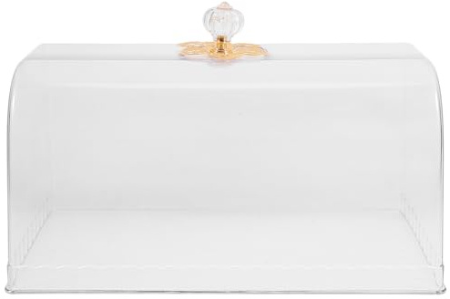 Cabilock Couvercle Rectangulaire Transparent Facile à Nettoyer pour Gâteau et Protection Alimentaire en Plastique Réutilisable Poignée pour Diverses Occasions