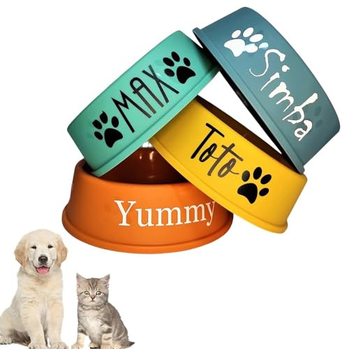 Personalisierte Hundenapf Mit Dem Namen Ihres Haustieres, Benutzerdefinierte Hund/Katze Futternapf, Kunststoff-Hundenapf, Tiernahrung/Wasserschalen, Katzenfutter Schüssel Haustier Geschenke