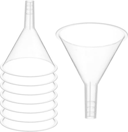 PATIKIL 16 Pcs 2.4 Inch Embudo De Plástico Transparente De Transferencia | Embudo De Transferencia Multiusos Boca Ancha Con Pico Largo Para Llenar Botellas De Agua Líquidos Laboratorio Especias Polvo
