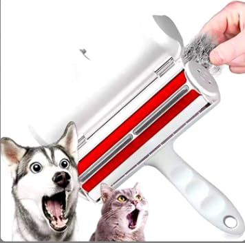 Reusable Pet Hair Removal Brush, Self-Cleaning Base, for Clothes and Furniture, Pet Lint Roller Remover