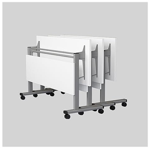 Faltbares Seminar- und Konferenztisch-Set für Büro, Trainingsraum, mobiler Klapptisch, Trainingstisch mit Rollen, 3-teilig (140 x 60 x 75 cm)