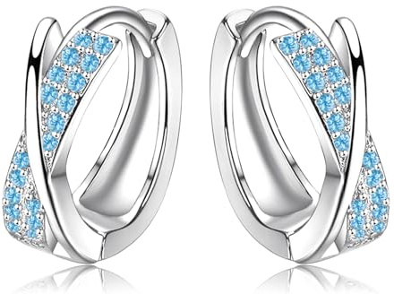 Creolen Silber 925, Ohrringe Silber 925 mit Zirkonia für Damen Mädchen, Klein Creolen Silber Huggie Schlafen Knorpel Ohrringe 10mm