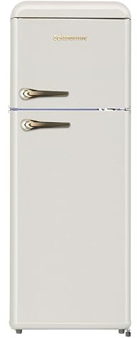 SOLTHERMIC FRIGORIFICO 2 PUERTAS CREMA RETRO TIRADORES DORADOS F2PR147C 220 LITROS, 147 CM ALTO X 55 ANCHO, BAJO CONSUMO Y SILENCIOSO