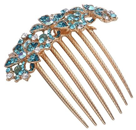 TOVINANNA Rhinestone Haarkamm Für Damen Elegante Haarspange Mit Kristallen Blau Perfektes Accessoire Für Hochzeiten Partys Und Besondere Anlässe