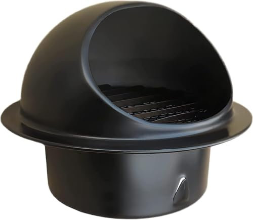 RAKKYO 304 Stainless Steel Wall Vent Cap Air Grilles Duct Cover Vents Black Ventilation Outlet Hood, For Range Hoods Bathroom Fan Exhaust Air Conditioner Cloth Dryers External Extractor(110mm(4.3 inch
