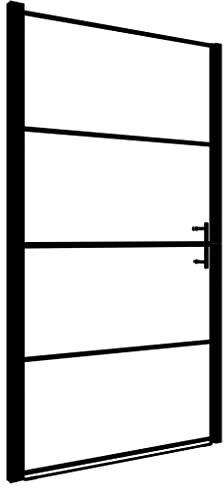 Black Tempered Glass Shower Door Bathtub Door Bathroom Interior 81x195 cm