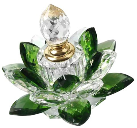 GALPADA Botella De Perfume De Vidrio Forma De Dispensador De Líquido Delicado Para Decoración Del Hogar Color Verde Botella De Vidrio Rellenable Elegante