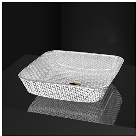 JYBNBBE Lavandino da appoggio per Bagno in Argento, lavabo da appoggio in Vetro Artistico da 16, Combinazione di lavabo da appoggio, B,B