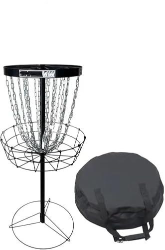 Tragbares Discgolf-Zielset mit robusten Ketten – inklusive Scheiben, Tragetasche und Gestell für professionelles Üben und Spielen