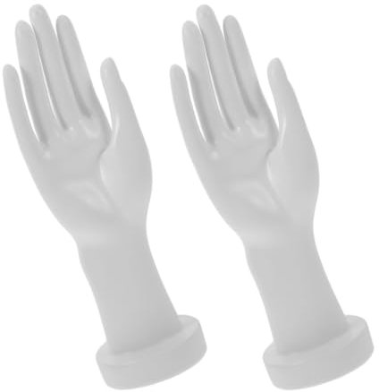 KAILIKETIY 2 Stück Hand Mannequin für Schmuckpräsentation Plastikhände für Ringe Armbänder und Schmuckhalter für Hochzeiten und Ausstellungen