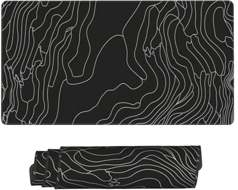 Large Gaming Mouse Pad 1200x500 mm XL Extended Mousepad, Black Texture Mouse Mat, Water Proof Computer Keyboard Full Desk Mat, with Non-Slip Base and Stitched Edge Big Desk Pad for Gaming/Office P8963
