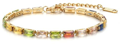 Joo&Rind Gold Armband Damen Edelstahl Tennis Armband Vergoldet 18K Wasserfest Zirkonia Armbänder Schmuck Geschenk für Frauen