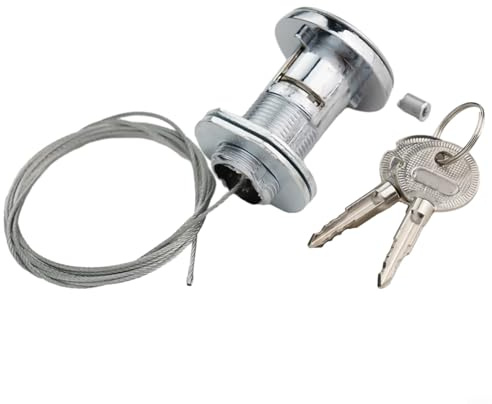 Yuanpgky Kit di blocco a sgancio rapido per porta garage, Disconnessione manuale con chiave, Per apri automatici, Cavo in acciaio con cilindro di serratura, Accessori per porte di blocco