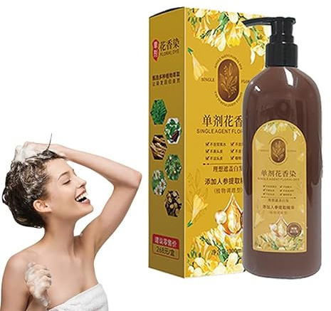Nourishing Haarfarbe auf Pflanzenbasis, Haarfarbe Shampoo auf Pflanzenbasis, Natürliches Kopfhautpflege, Nourishing Herbal Hair Dye für Männer und Frauen (B)