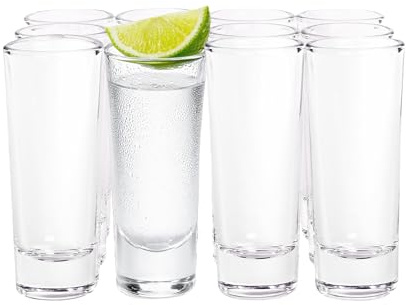 MAGNA RETAIL Large Shot Glasses | Set of 12 | 60ml Shooter Glasses for Vodka, Tequila, Ouzo, Cocktails & Espresso | Home Bar | Clear Glassware with Heavy Base | Alcohol Shots | Dishwasher Safe