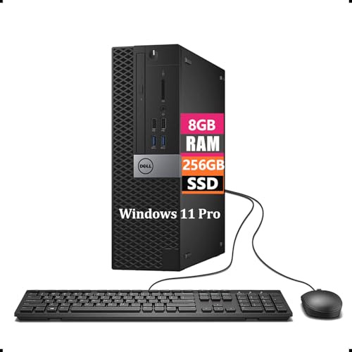 Dell Optiplex 3040 SFF Desktop Computer PC, Intel Core i5-6500, 8 GB RAM, 256 GB SSD, WiFi, Bluetooth, US QWERTY Tastatur, Windows 11 Pro (Generalüberholt)