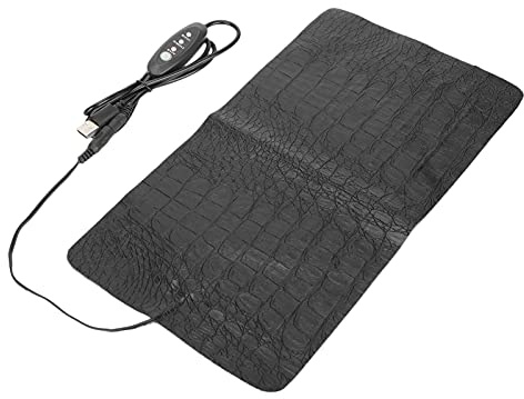 Cryfokt Reptil AntiScratch Värmedyna Vattentät Värmematta för Sköldpaddsödla, Reglerar Kroppstemperaturen, för Reptilägare, PU-läder (Stor storlek 1,69 X 9,06 tum)