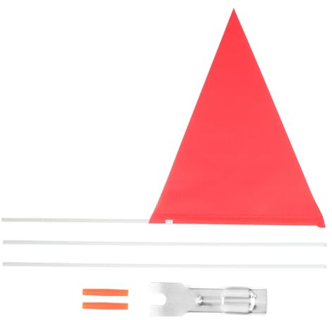 Cabilock Drapeau de Queue de Cyclisme Rouge Mât en Fibre de Verre Solide, Drapeau Arrière de Vélo de Sécurité Garçon et Filles, Accessoire Vélo Pratique pour Loisirs et Balades en Plein