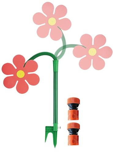 Aspersor de margaritas para perros, suministros de riego de margaritas de rotación de 360°, aspersor de agua para césped, jardines, patios, parques, patios, tierras de campo, huertos, plantas