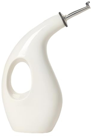 Packool 16.91 oz / 500 mL Ceramic Olive Oil Dispenser Bottle, Kitchen Vinegar Storage Bottle with No-Drip Spout, Ergonomic Handle, Easy-to-Clean for Home Use, Opaque Cruet, Safe and Odorless