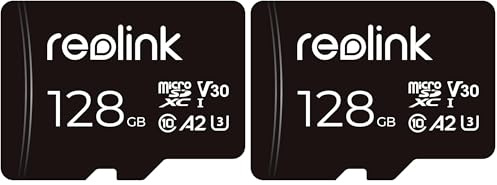 Reolink 128 GB microSDXC Speicherkarte, Klasse 10, A2, V30, U3 TF Speicherkarte, Kompatibel mit Überwachungskamera, auch für Smartphone, Actionkamera od. Drohnen, SDHC, bis zu 100 MB/s (Packung mit 2)