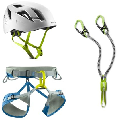 Generisch Edelrid Klettersteig-Komplettset, Cable Kit, Gurt Jay Inkblue, Kletterhelm Zodiac Snow, 3-teilig