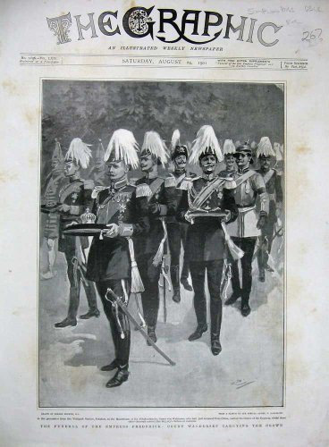 1901 Imperatrice Funebre Federico Conte della Corona Waldersee del Conte dell'Imperatrice Funebre 1901 Frederick Count Waldersee Crown 267N730