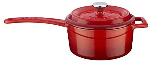 Lava Cookware LV y SOS 16 K2 Salsa Sartén, Integral Metal Asas, diámetro 16 cm, Hierro Fundido, Color Rojo