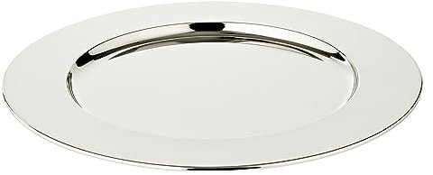 Edzard sottopiatto/Piatto Decorativo Carla, Placcato in Argento pregiato e antiossidante, Bordo con Filo, ø 30 cm