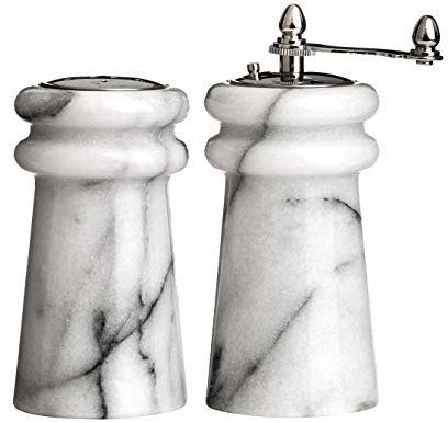 Premier Housewares Salière et moulin à poivre en marbre Blanc 10,2 cm