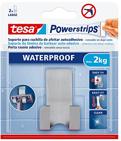 tesa 59709-00002-00 - Supporto lametta (acciaio) strisce 2 asciugamano