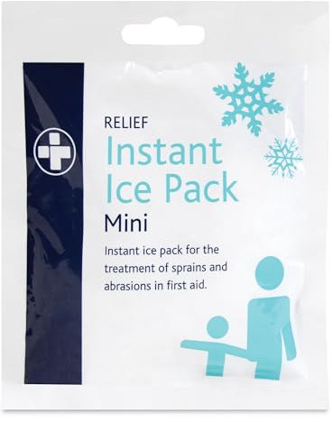 Reliance Medical 100g Relief Mini Instant Ice Pack - Disposable Cold Therapy Ice Packs, Instant Pain Relief for Back, Neck, Ankle, Sprains, Abrasions, Headaches and Toothache (Pack of 10)
