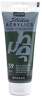 Pébéo 837059 Studio Acrylique Tube Vert de Vessie 100 ml