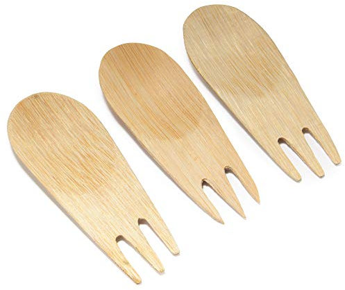 BambooMN Brand - 3.25 (8.3cm) Disposable Bamboo Veneer Tasting Sporks, 72 pcs