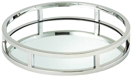 Elegant stråle rund spegelbricka, 10,75 tum