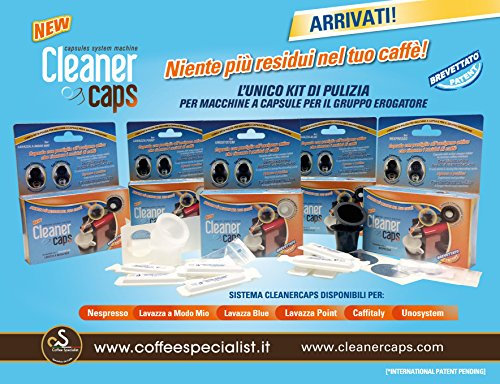 Kit desincrustante con 4 am y 2 cápsulas con pastilla para 6 meses de limpieza para cafeteras Lavazza Point.