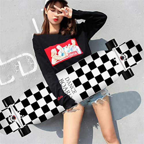 YEENUO Longboards Skateboard Cruiser 8-lagiger Ahorn Komplette Longboards Skateboard Tanzen, Cruisen, Kurvenfahren, Freeride Slide, Freestyle und Downhill Freestyle Cruiser für Teenager oder Erwachs