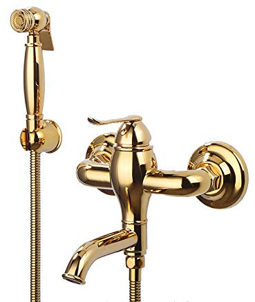 GLYYR Or Titane Pulvérisateur de Bidet, Mural Douchette à Main Bidet Kit Laiton Toilette Bidet Spray avec Eau Chaude et Froide, Kit de Pulvérisation de Toilette pour Hygiène Personnelle,Type b