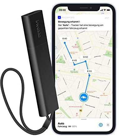 Invoxia Cellular GPS-Tracker - für alle Autos, Motorräder, Fahrräder sowie für Senioren, Kinder, Wertgegenstände - bis zu 4 Monate Akkulaufzeit - einschließlich SIM-Karte & 1-Jahres-ABO - 4G LTE-M