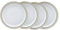 Denby - Linen Cream White Dinner Plates Set of 4 - Dishwasher Microwave Safe Crockery - Large Ceramic Stoneware Tableware Plates - Natural Tones - for Lunch & Dinner