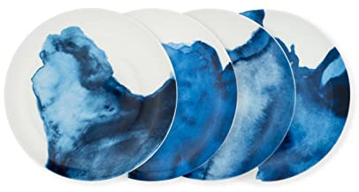 Rick Stein Coves of Cornwall - 4 Piece Side Plate Set - 21cm Diameter - Dining Set Featuring Beautiful Designs of Tableware Inspired by the Land and Seascape of Cornwall.