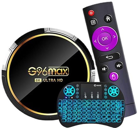 CHROX Android 13.0 TV Box 4GB RAM 64GB ROM, Android TV Box 2023,G96max 8K RK3528 Quadcore 2.4Ghz/5Ghz Dual WiFi 8K 3D HDR10+ Bluetooth 4.0, TV Box con Teclado,2gb+16gb