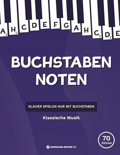 Buchstaben Noten: Klassische Musik: Klavier spielen nur mit Buchstaben.
