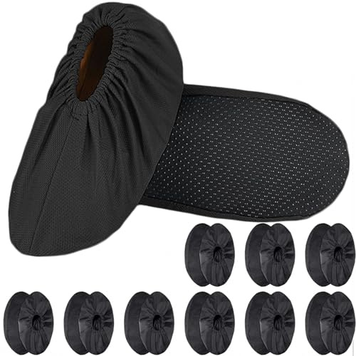 CECOMBINE 10 Pairs Reusable Waterproof Shoe Covers, Thickened Non-Slip Overshoes for Rainy Days Dustproof and Home Baseboard Protection, Breathable Mesh Fabric Boot Covers - Elasticity Convenience